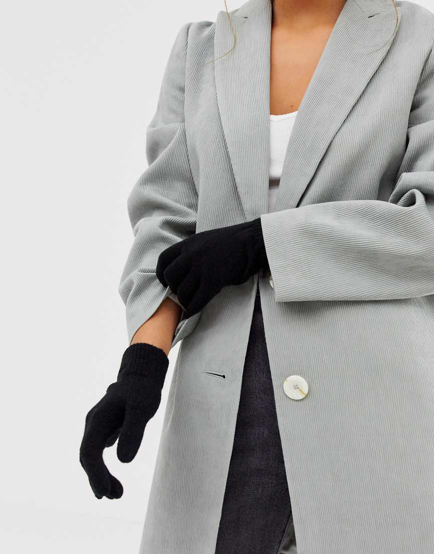 Pieces touch screen gloves in black