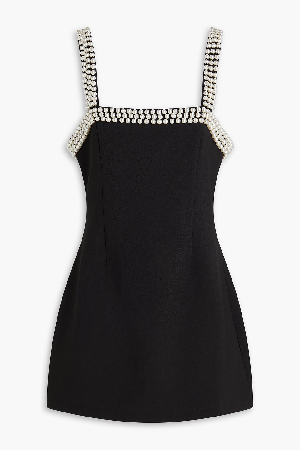 Bead-embellished crepe mini dress - Black - M