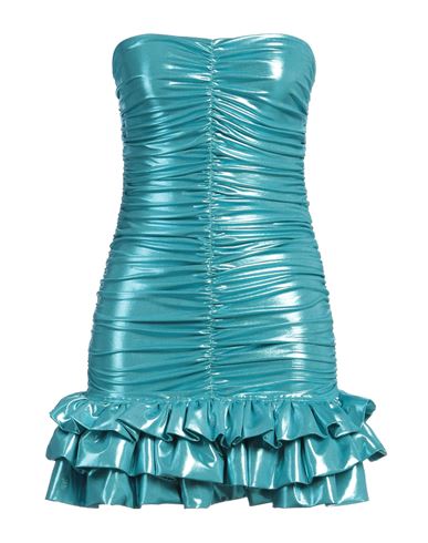 House Of Amen Woman Mini dress Turquoise Size 6 Polyester, Polyurethane, Elastane