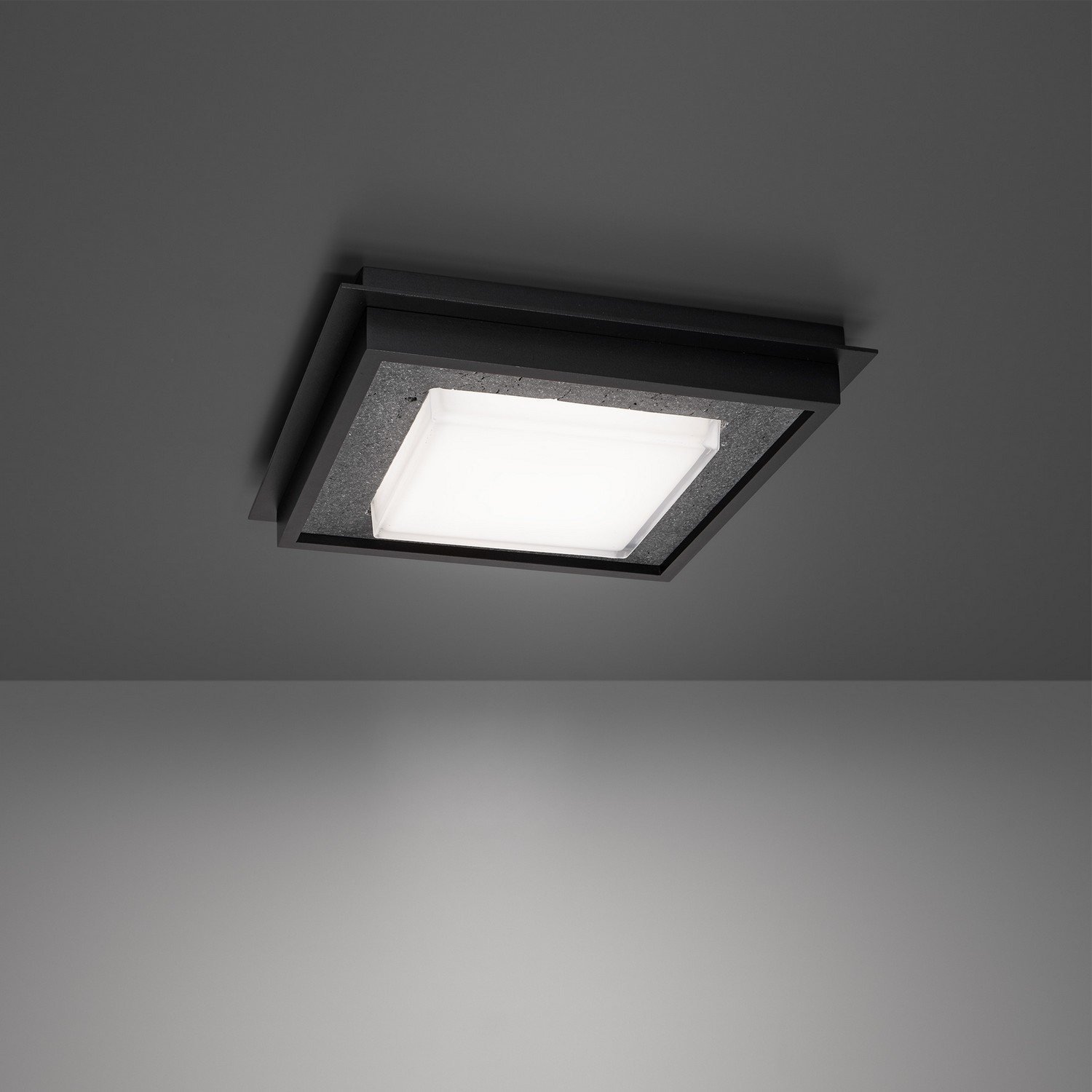 Basalt Stone Black LED Flush Mount from the Grandstand Collection