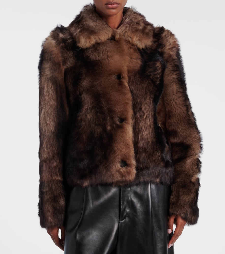 Cropped shearling jacket
