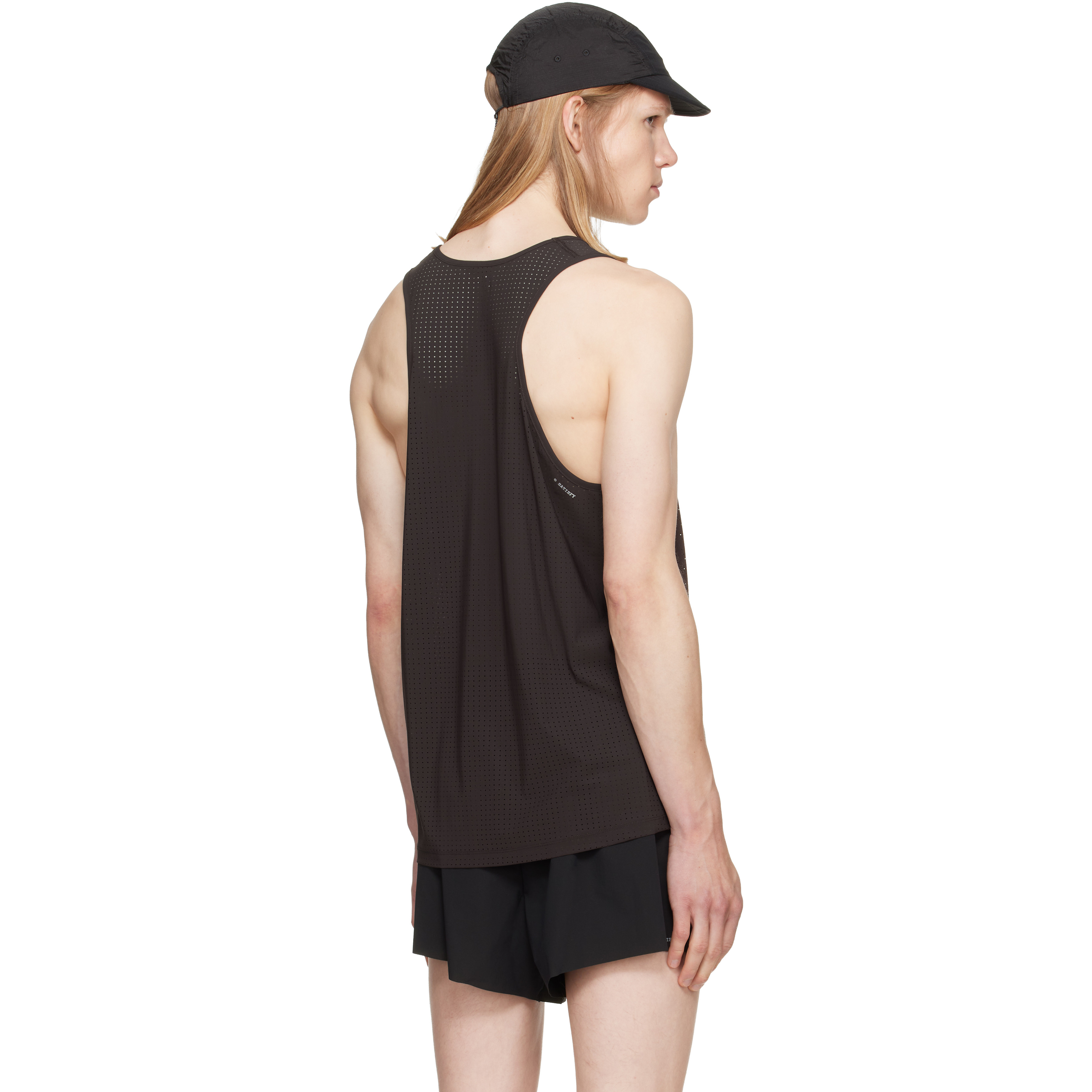 Burgundy Space‑O Singlet Tank Top