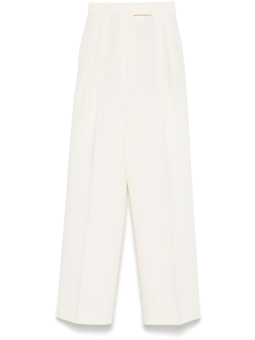 High-waisted tailored trousers - White