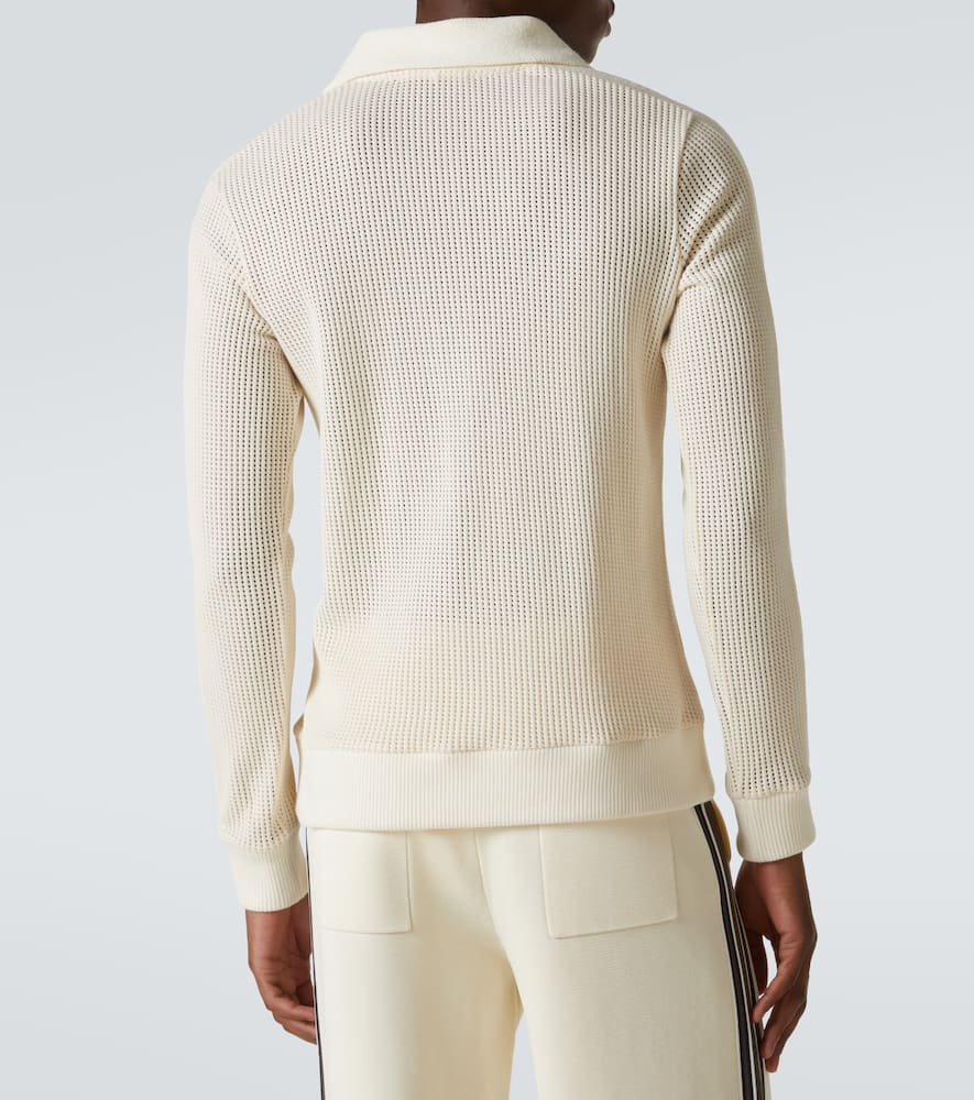 Wales Bonner Song cotton mesh polo shirt