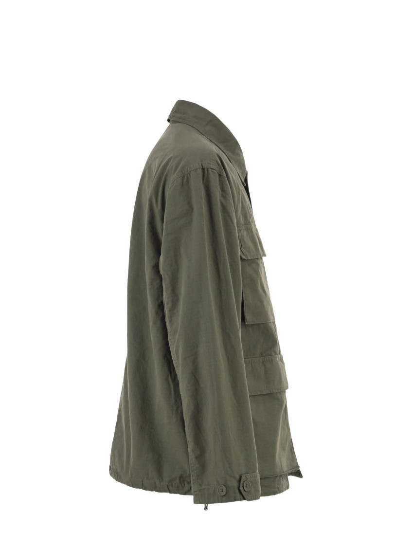Olive Shirt Collar Jacket
