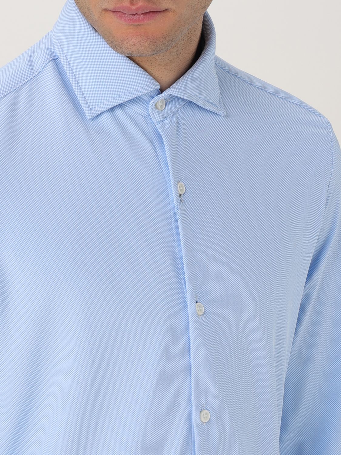 Shirt Men color Gnawed Blue
