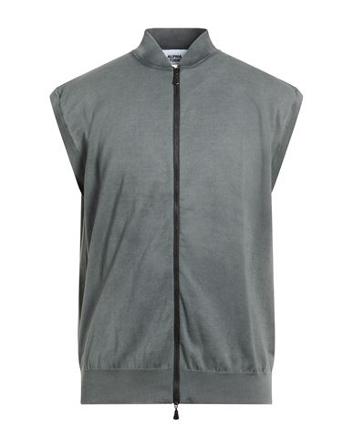 Man Cardigan Grey Size 36 Cotton