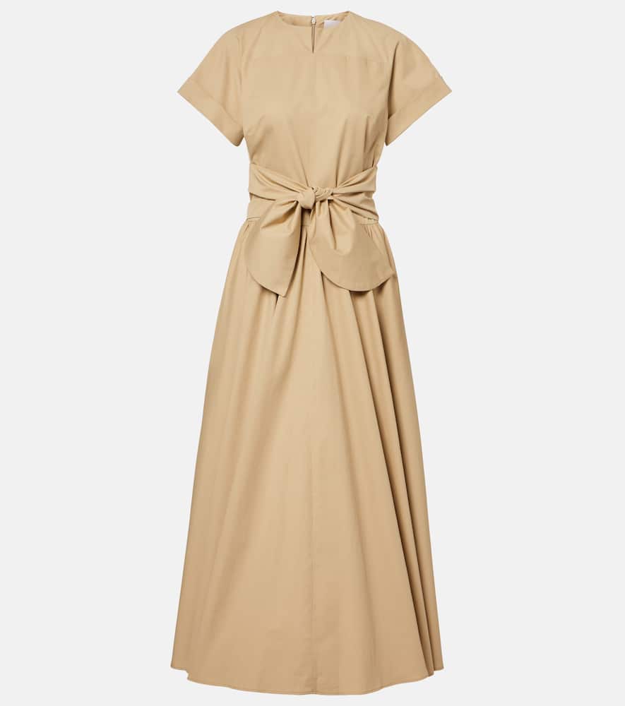 Gathered cotton midi dress