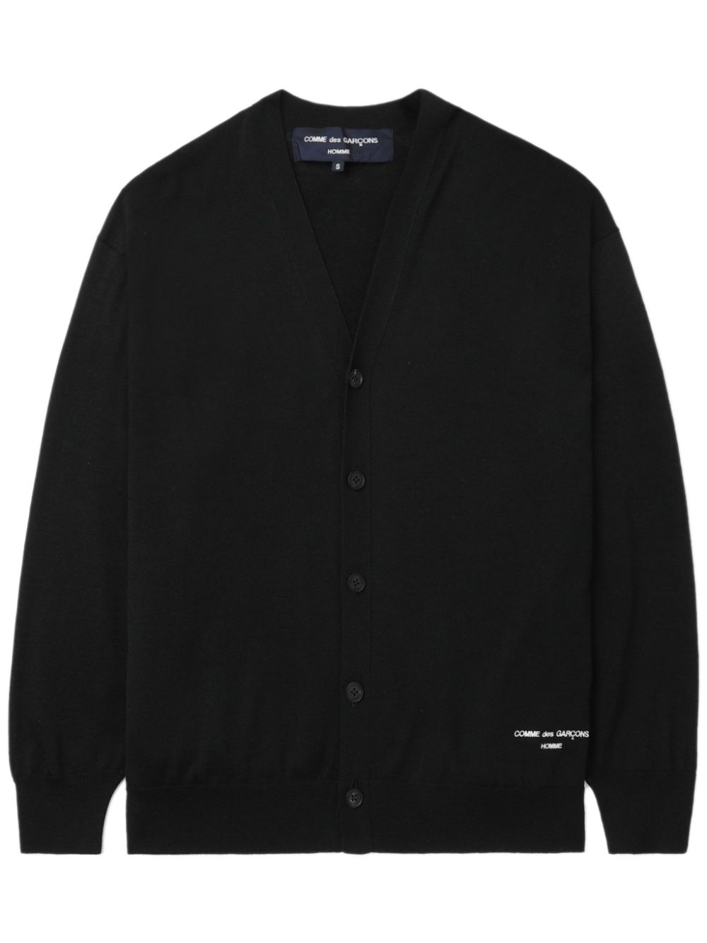 Logo-embroidered cardigan - Black