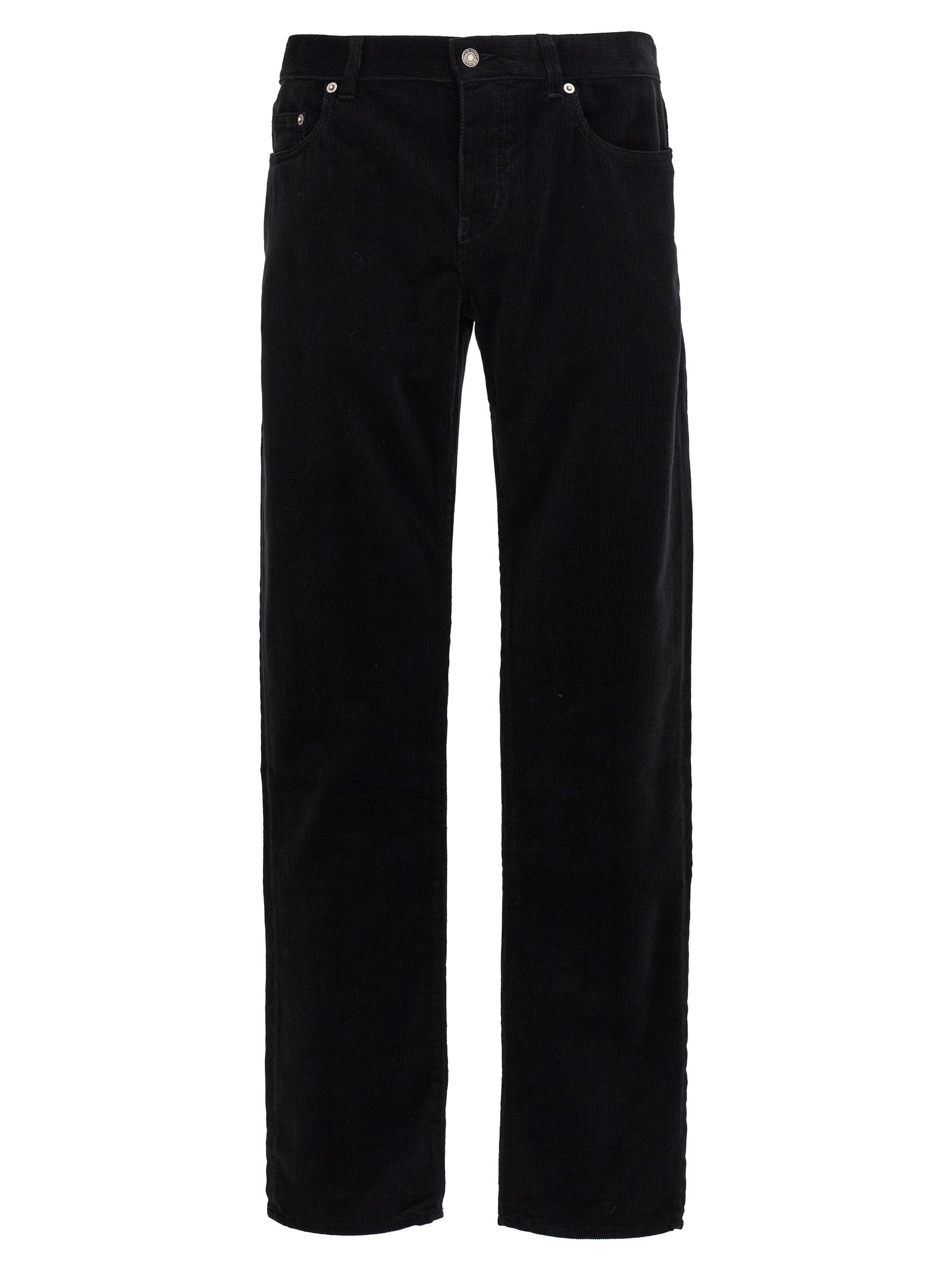 Cotton Corduroy Trousers — Black