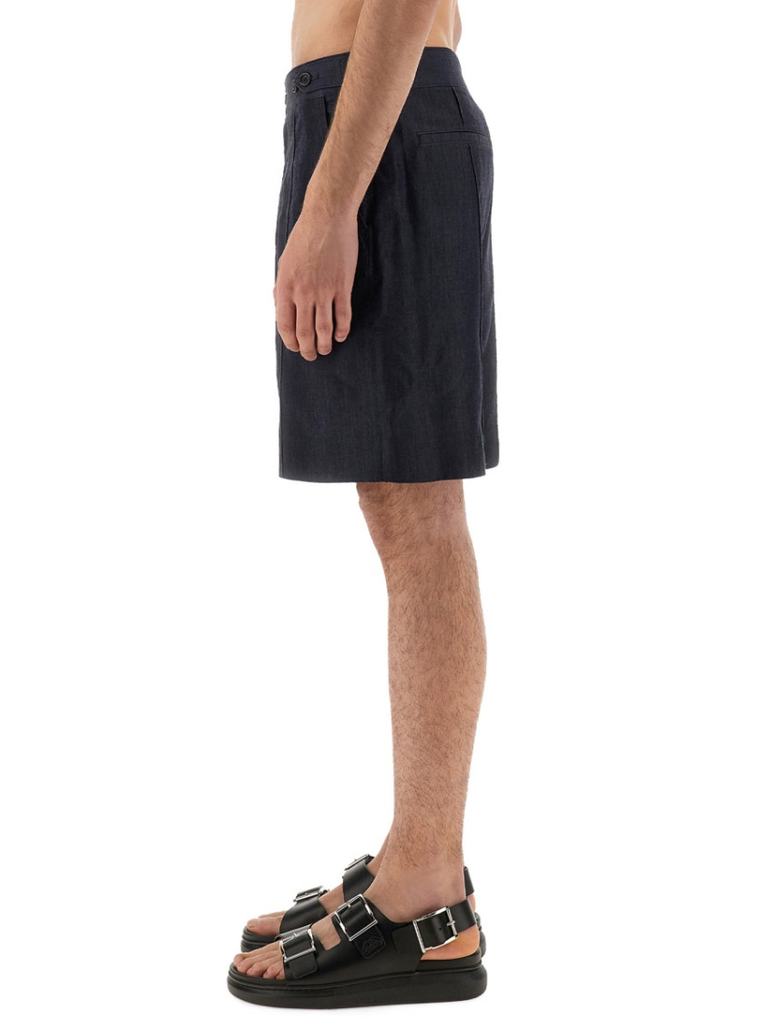 Blue Solid Shorts