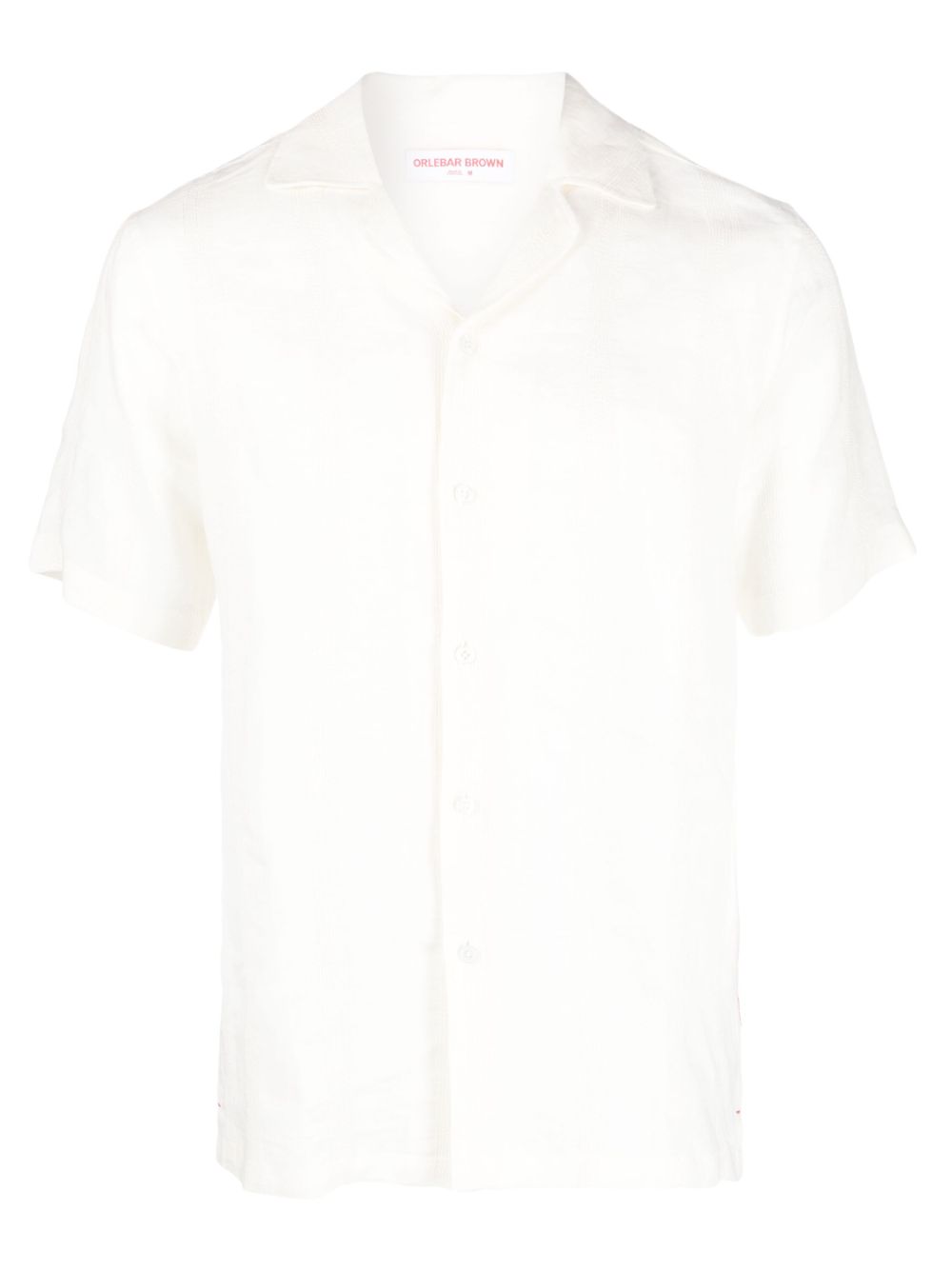 Hibbert short-sleeve linen shirt - Neutrals