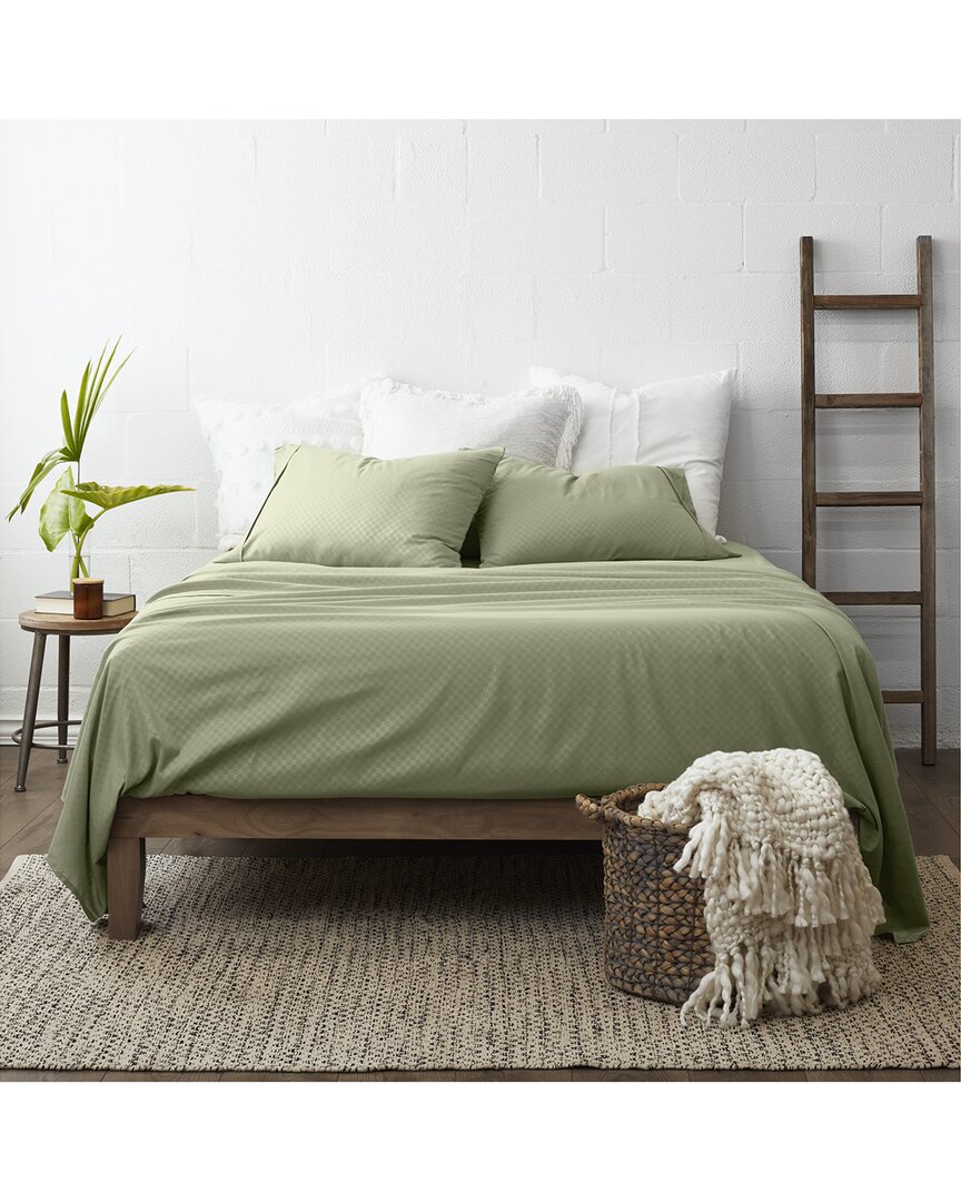 Premium Checkered Embossed 4Pc Bed Sheet Set