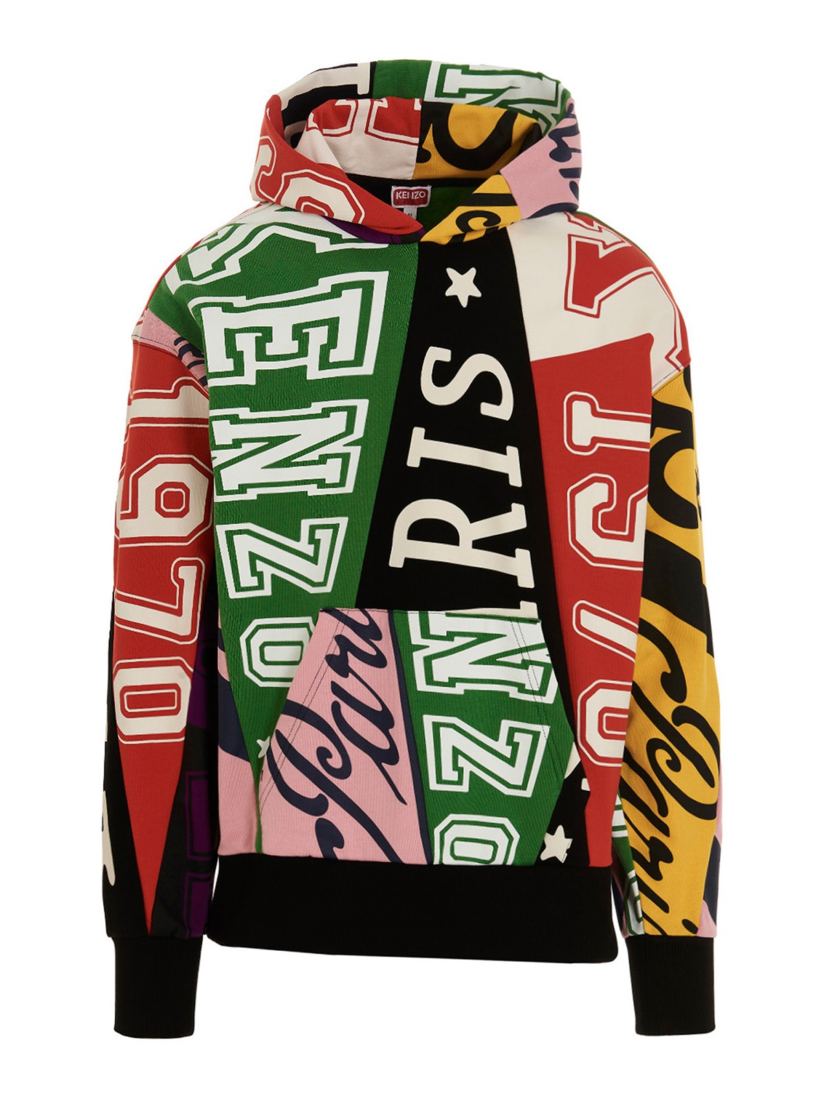 Cotton hoodie with all-over print