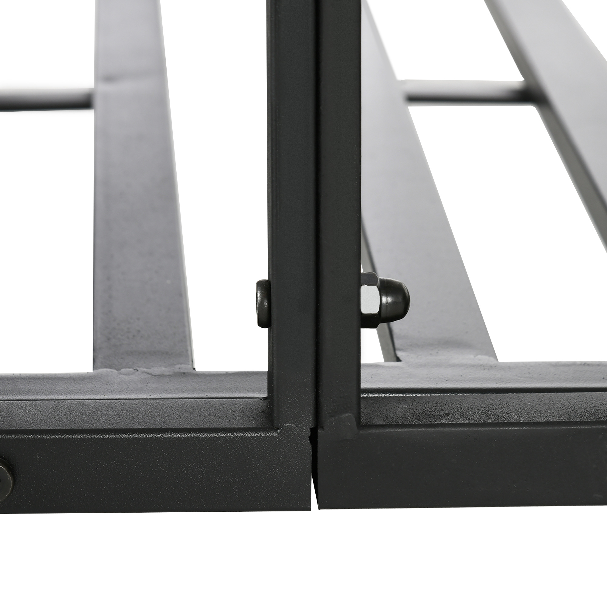 Outsunny Metal Garden Bridge with Railings Steel Decorative Pond Bridge Black Aosom.co