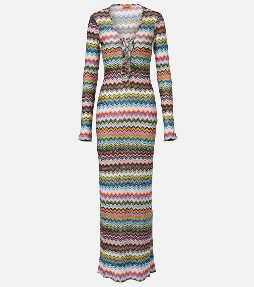 Zig Zag lamé maxi dress