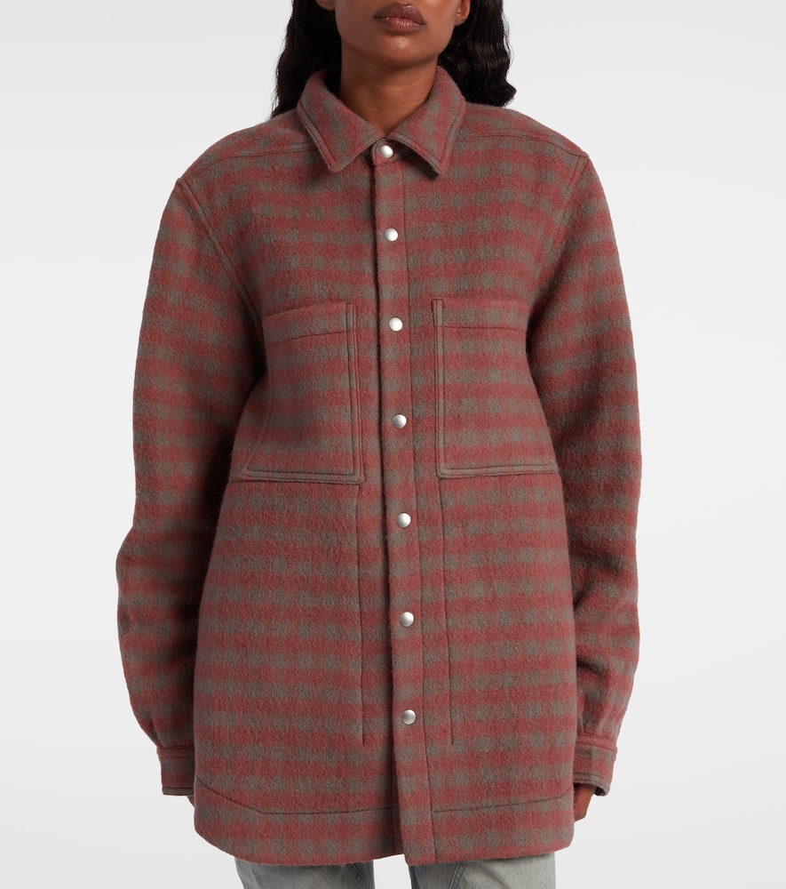 Checked virgin wool overshirt