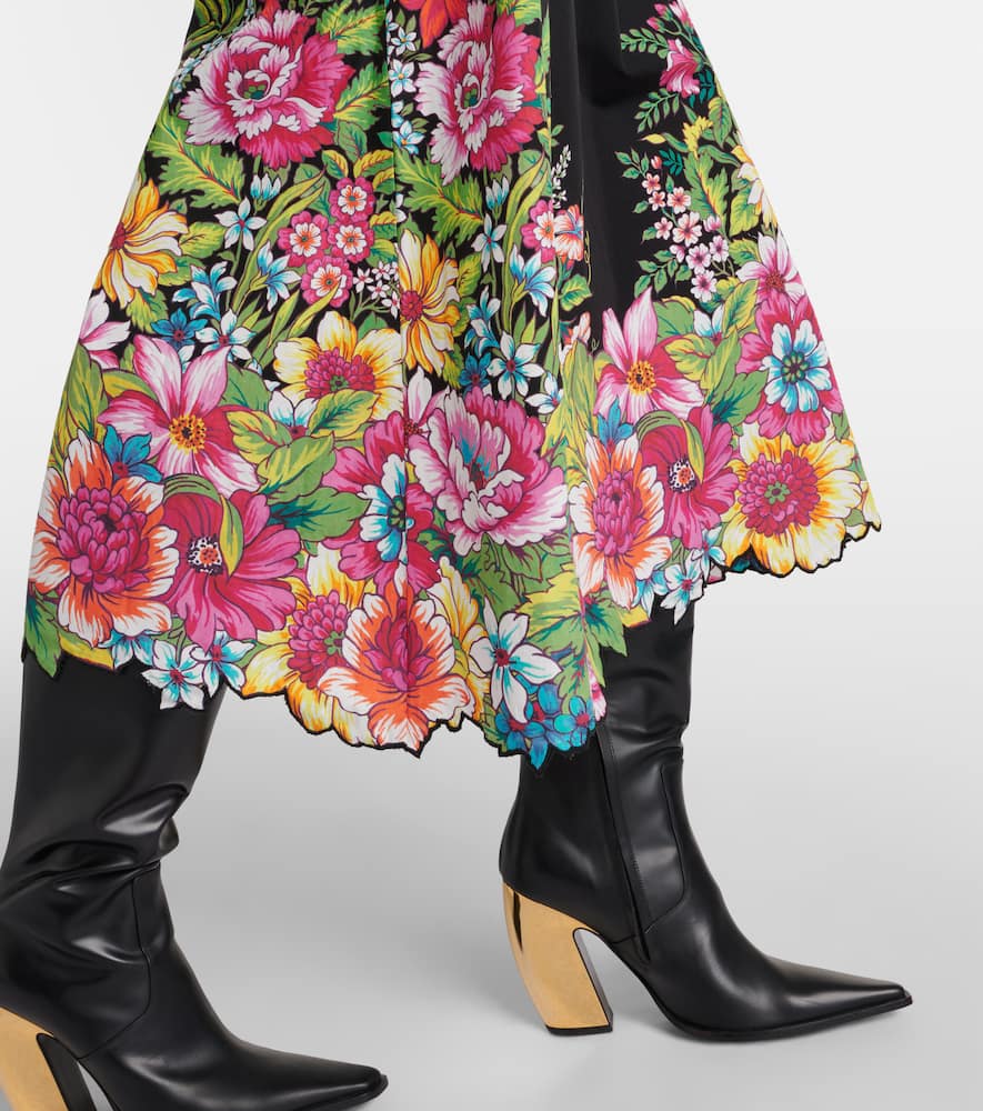 Floral cotton maxi skirt