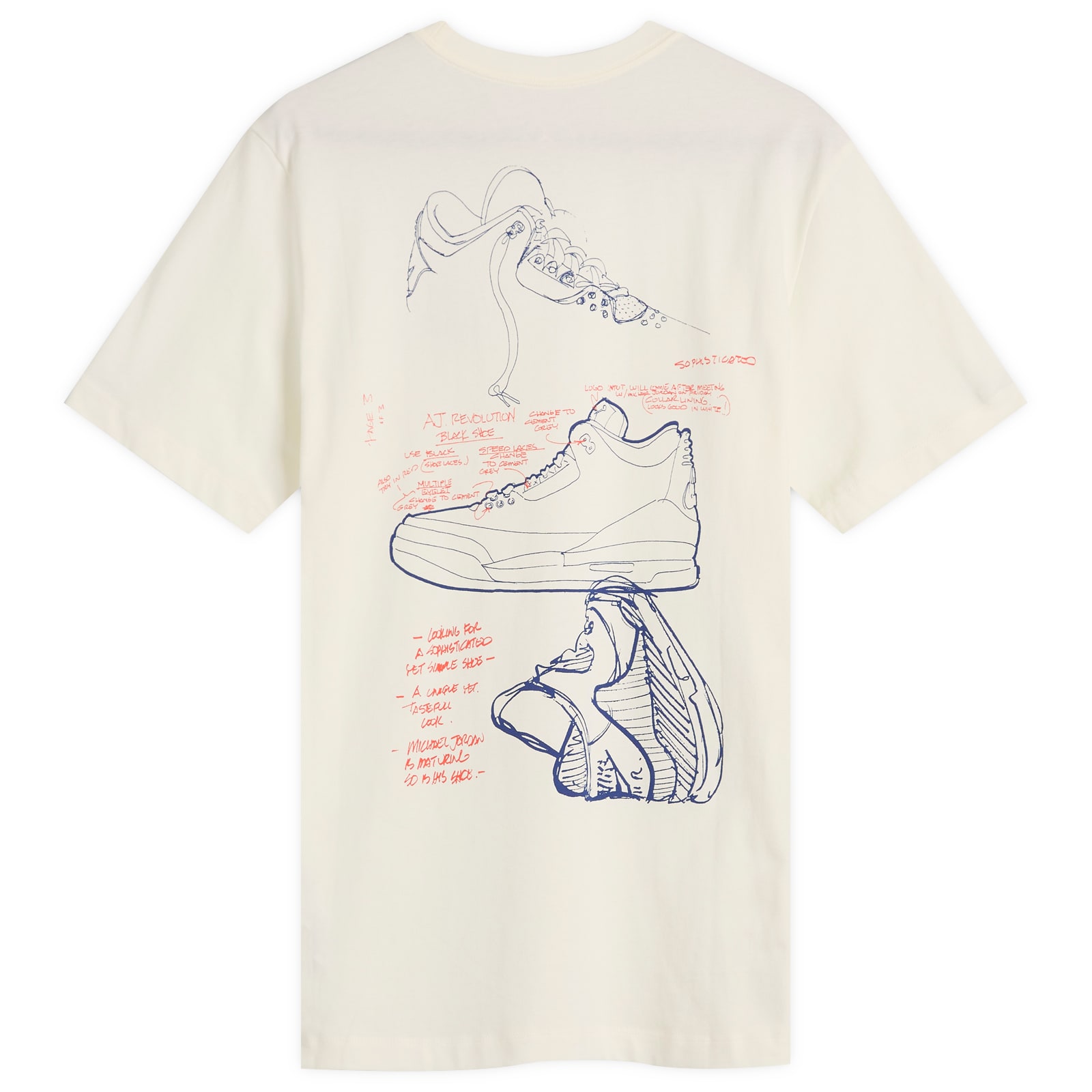 Air Jordan Rair Air AJ3 T-Shirt in Sail/Deep Royal