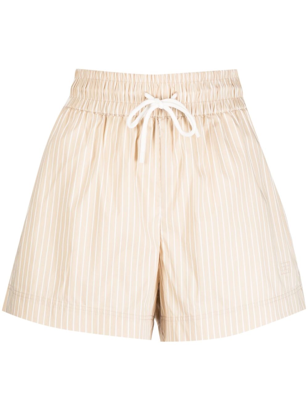 Drawstring-waist thigh-length shorts - Neutrals