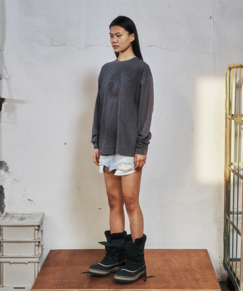 UNBALANCE MICRO DENIM SKIRT LIGHT BLUE
