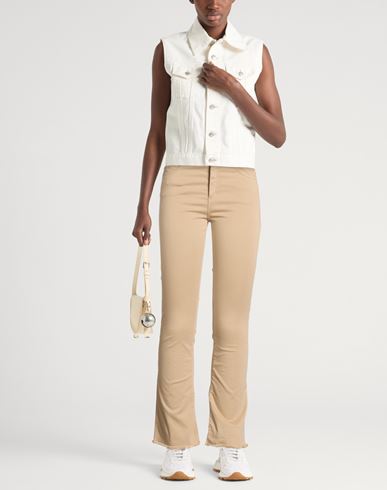 D. exterior Woman Pants Beige Size 10 Cotton, Elastane