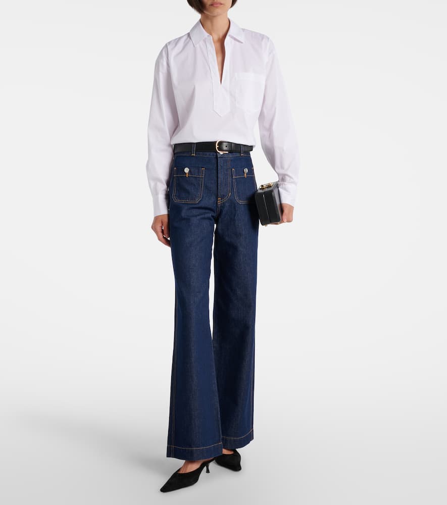 Khai cotton-blend poplin shirt