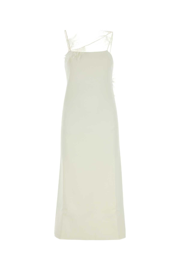 Ivory viscose blend dress