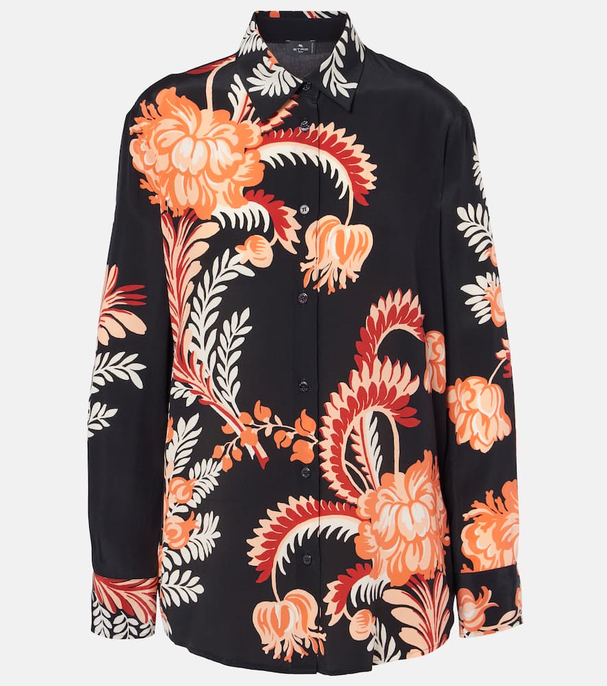 Printed silk crêpe de chine blouse