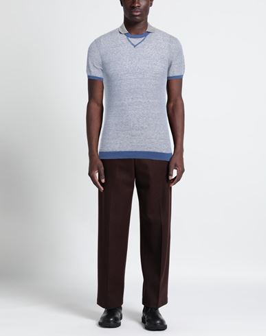 Man Sweater Blue Size 3XL Linen, Polyamide