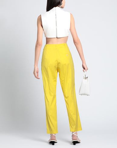 Woman Pants Yellow Size 1 Cotton, Polyamide