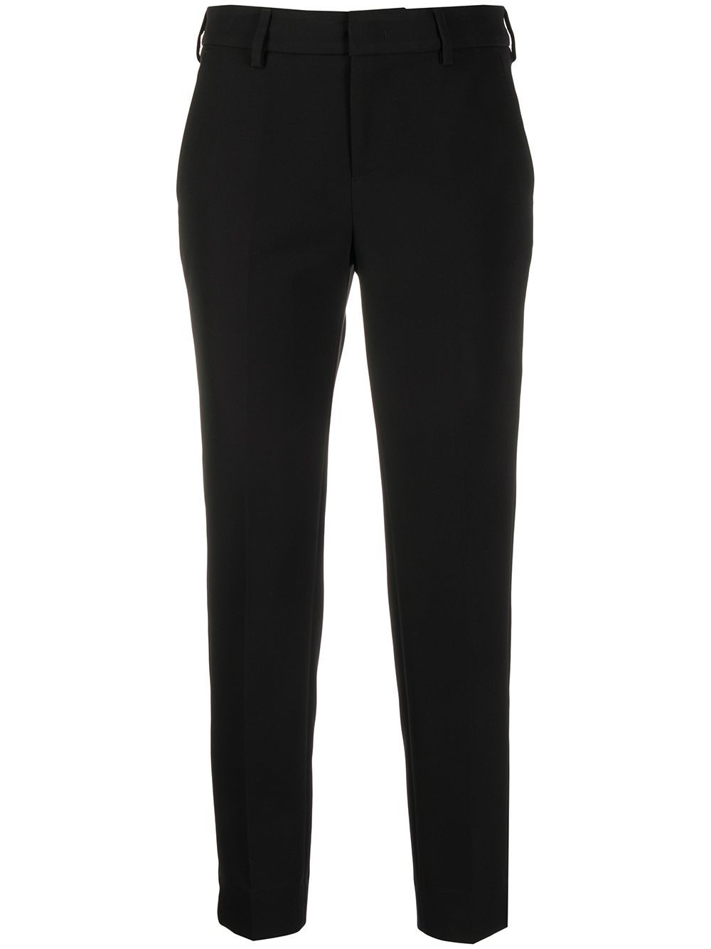 Cropped slim-fit trousers - Black