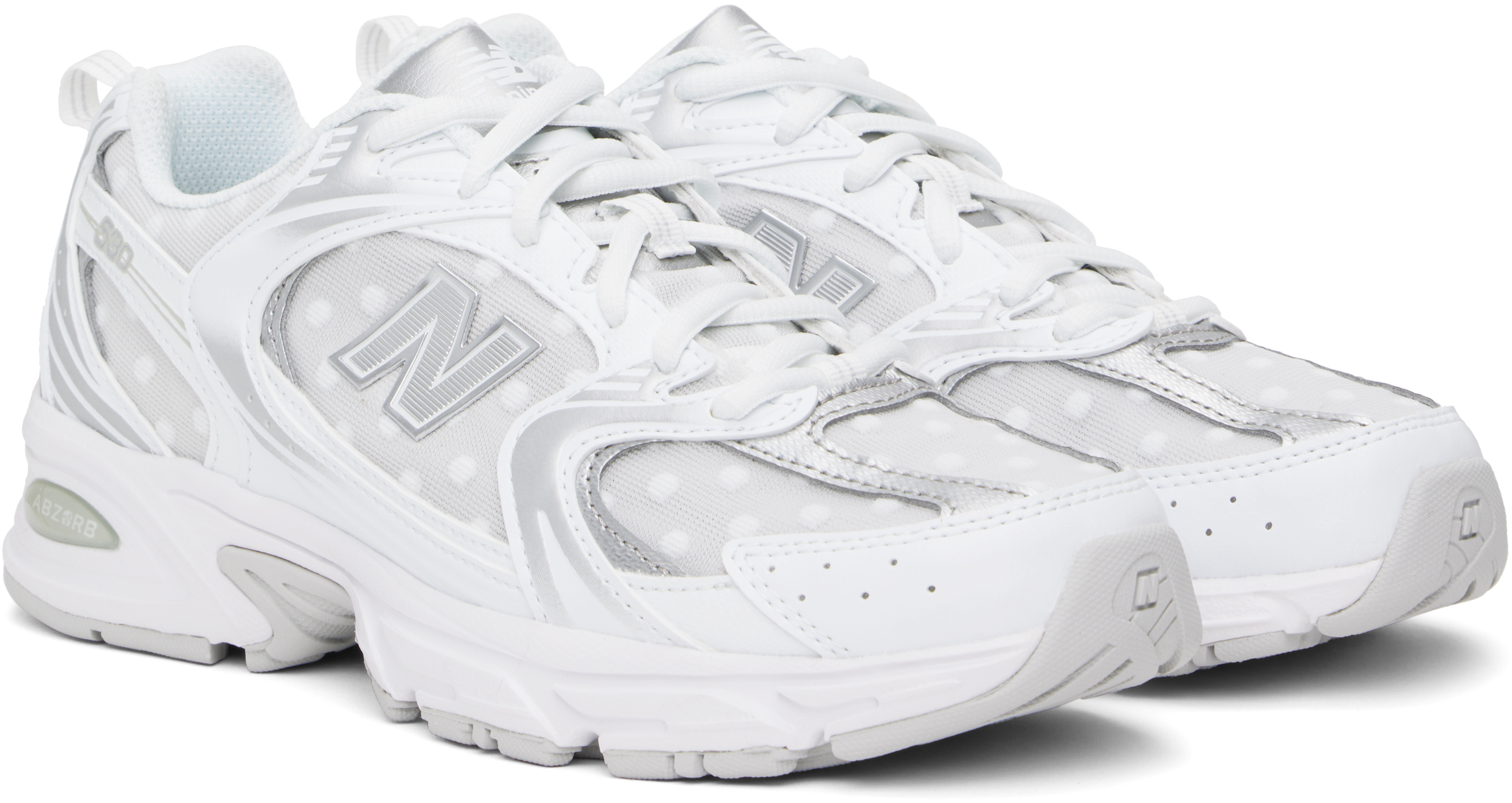 New Balance Silver & White 530 Sneakers