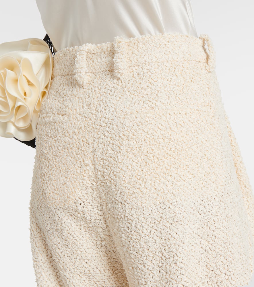 High-rise bouclé wide-leg pants