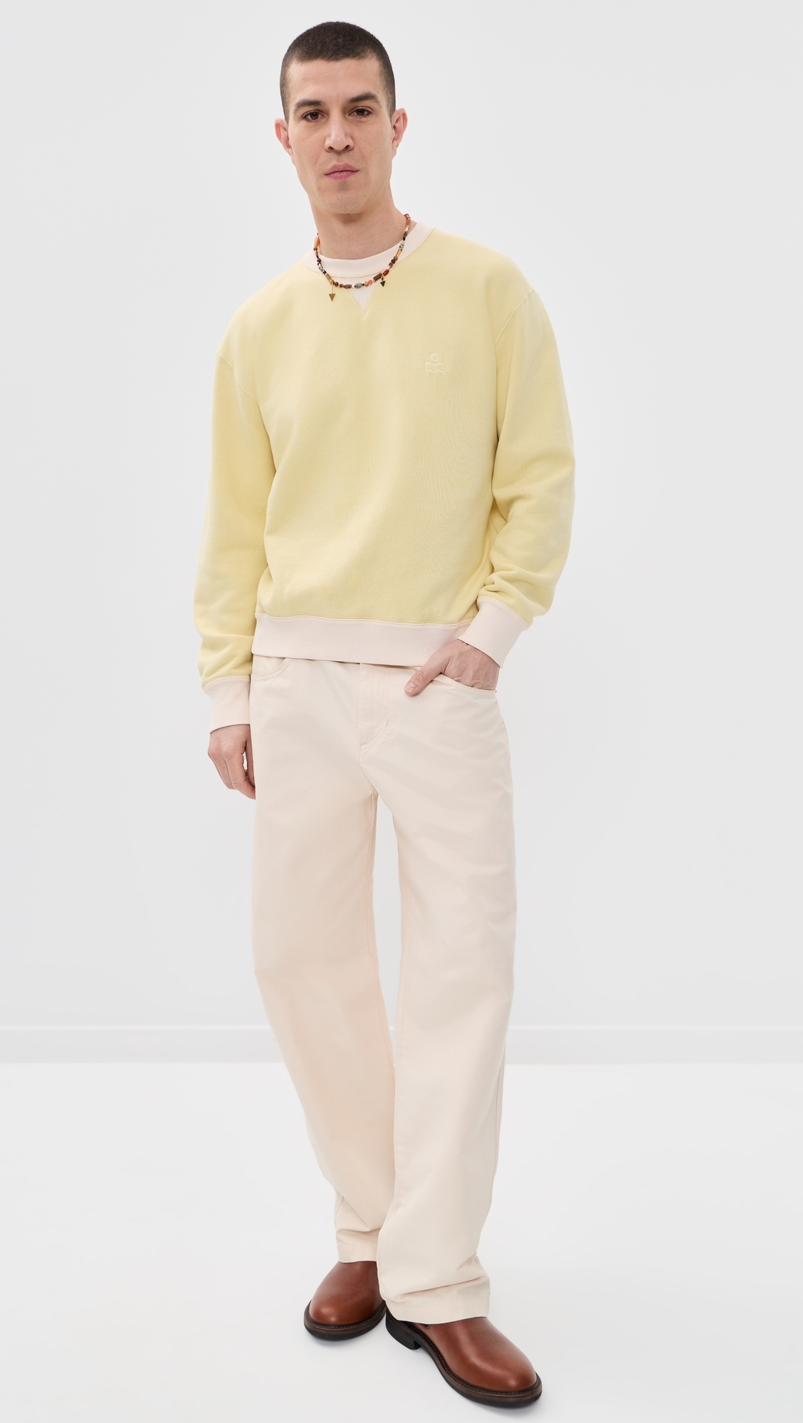 Miker College Sweatshirt Light Yellow