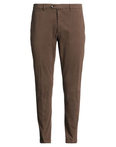 Man Pants Dark brown Size 44 Cotton, Elastane