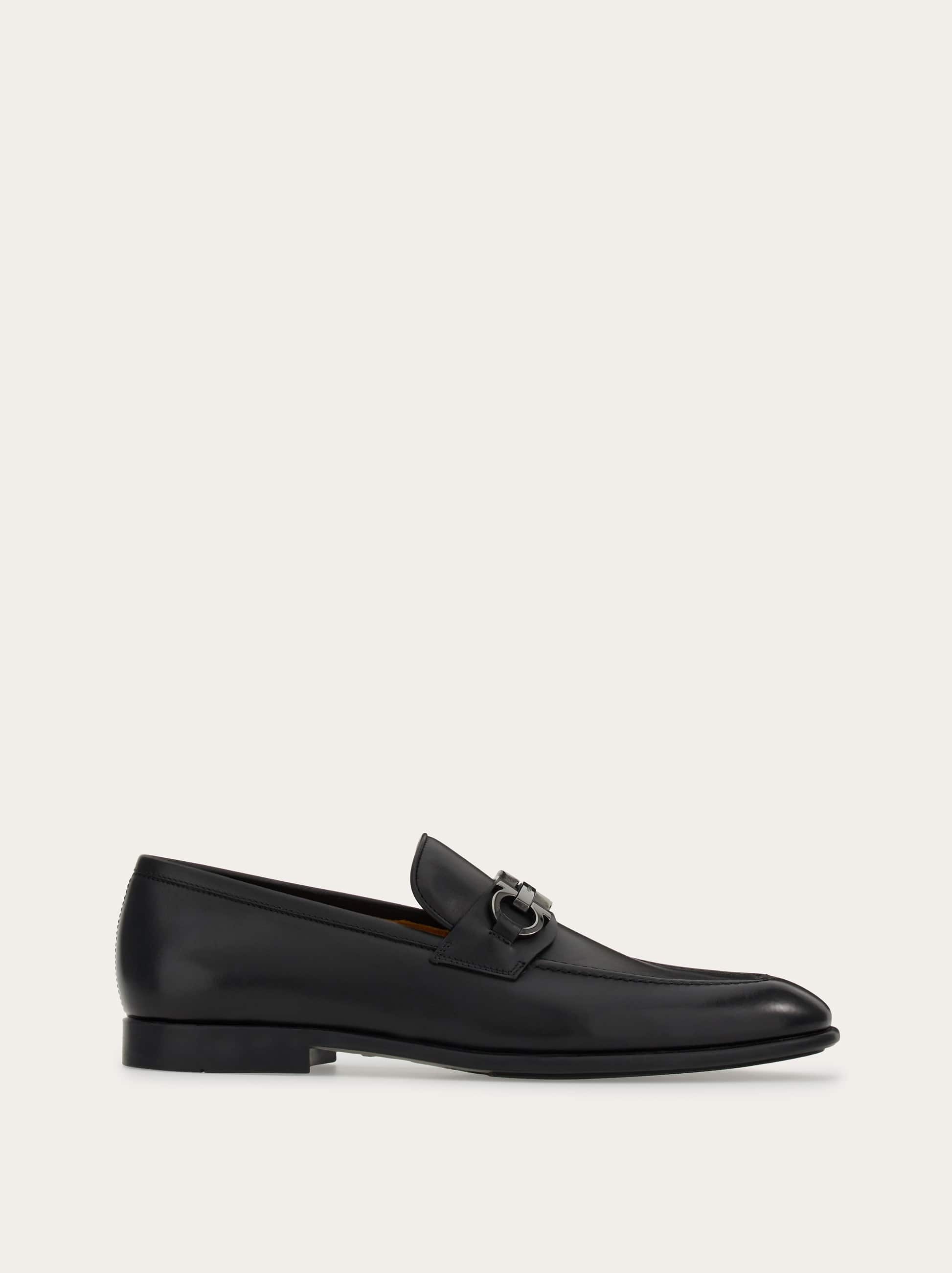 Men Moccasin with Gancini ornament Black