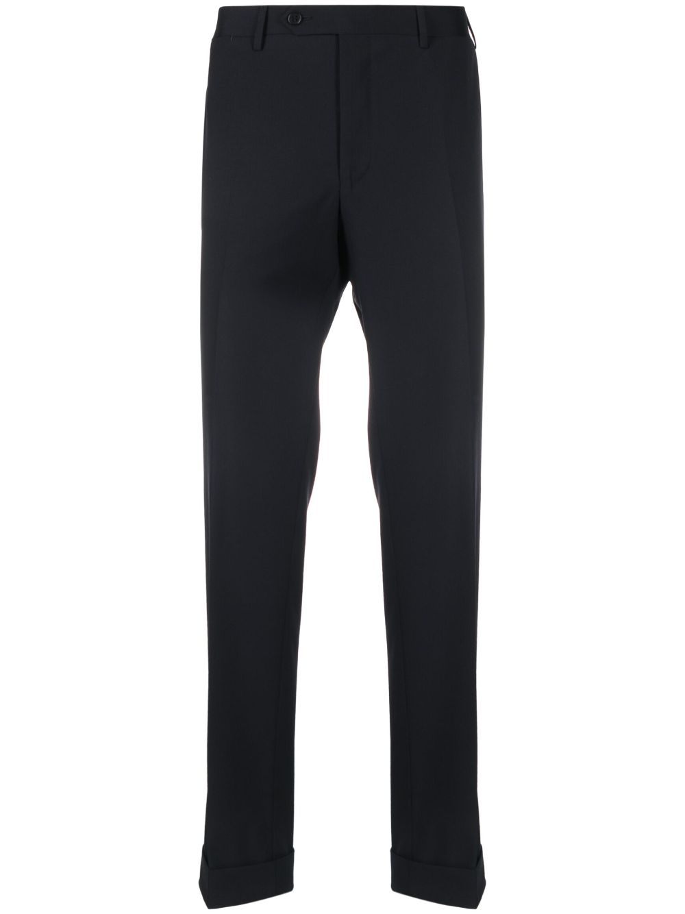 Straight-leg wool tailored trousers - Blue