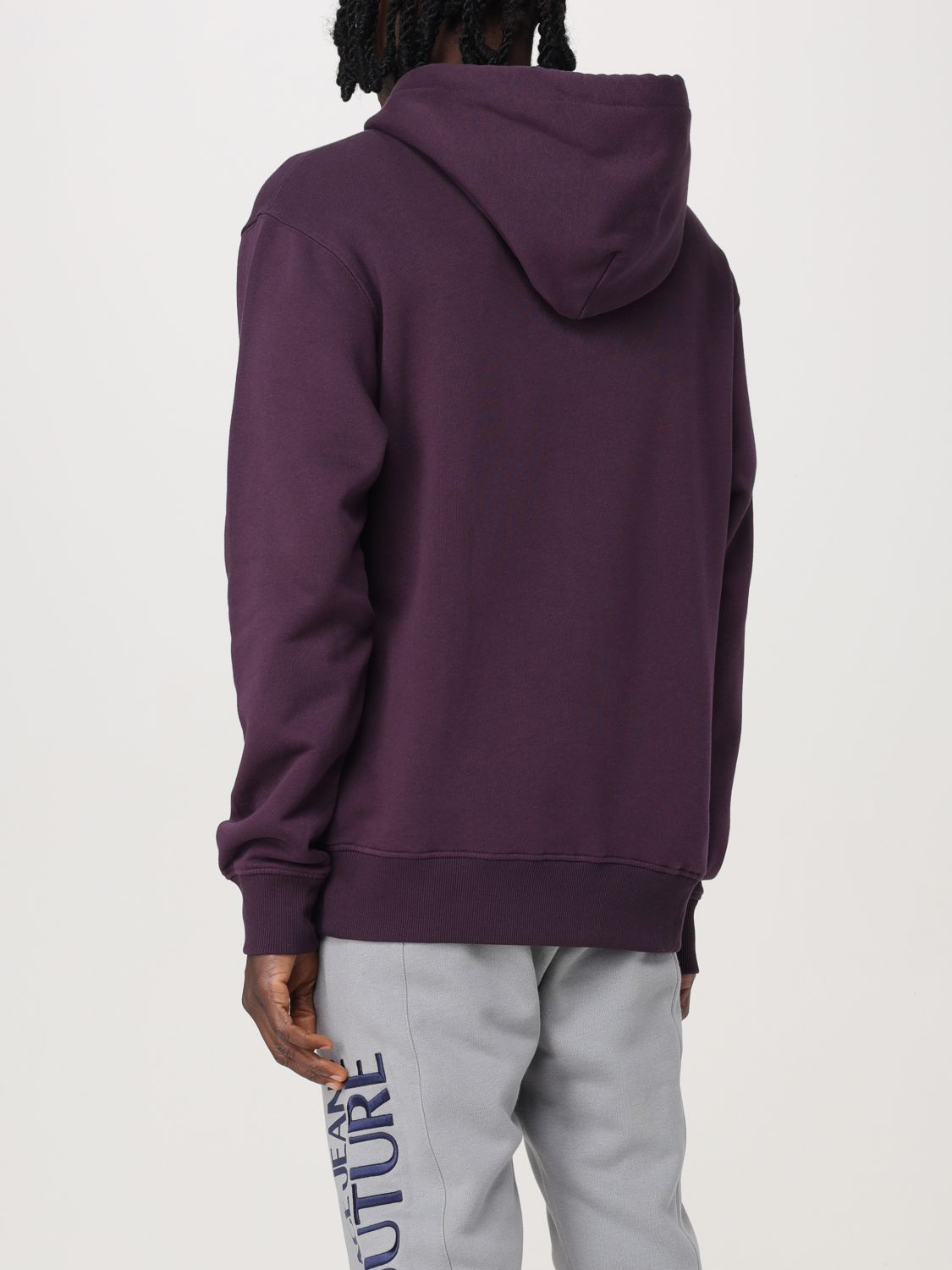 Logo-embroidered cotton hoodie - Black