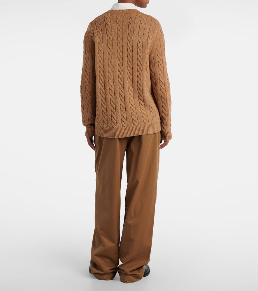 Loneke cable-knit wool cardigan