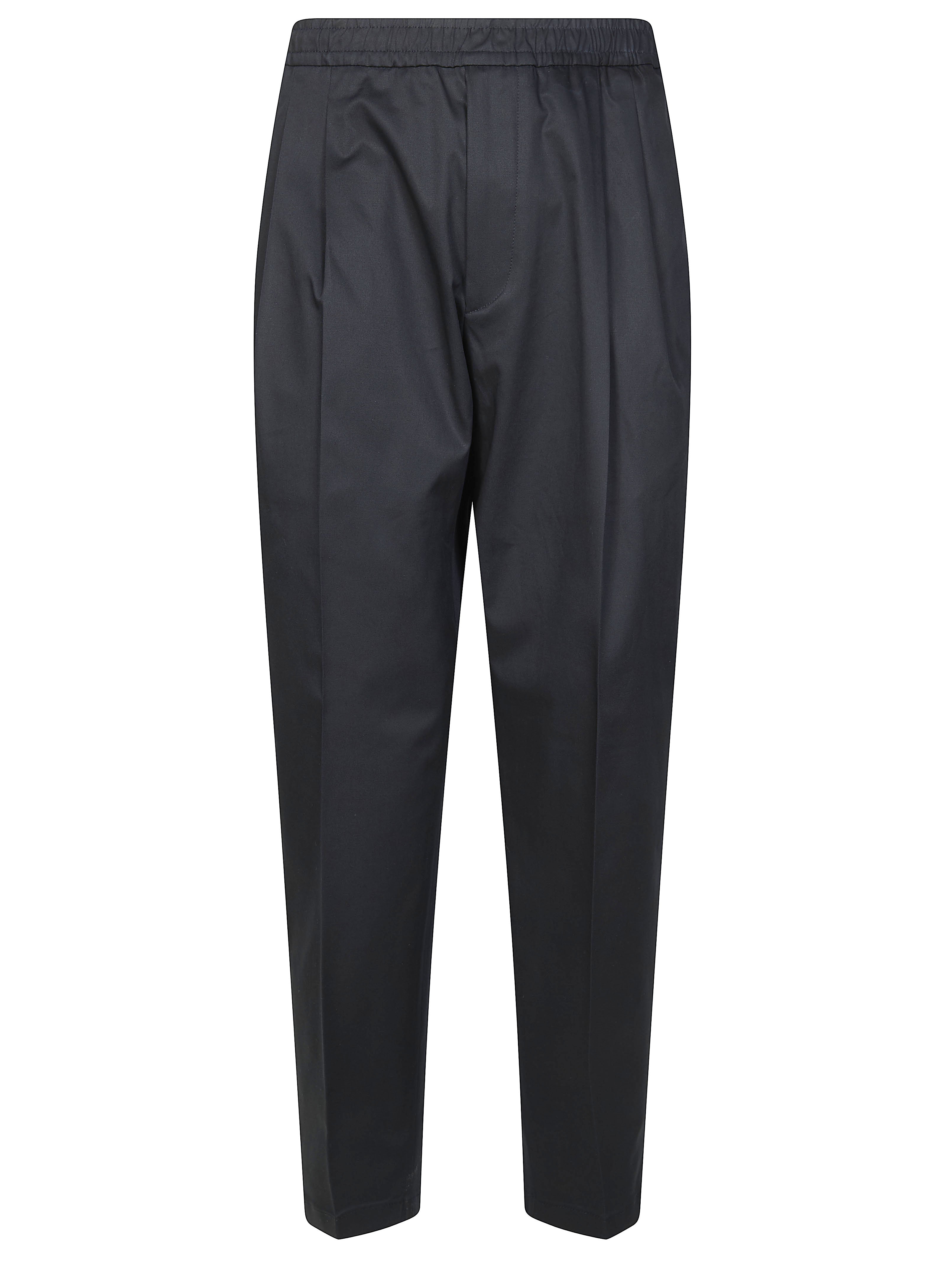 Men's Mini Trousers with Elastic Waist and Double Pleats