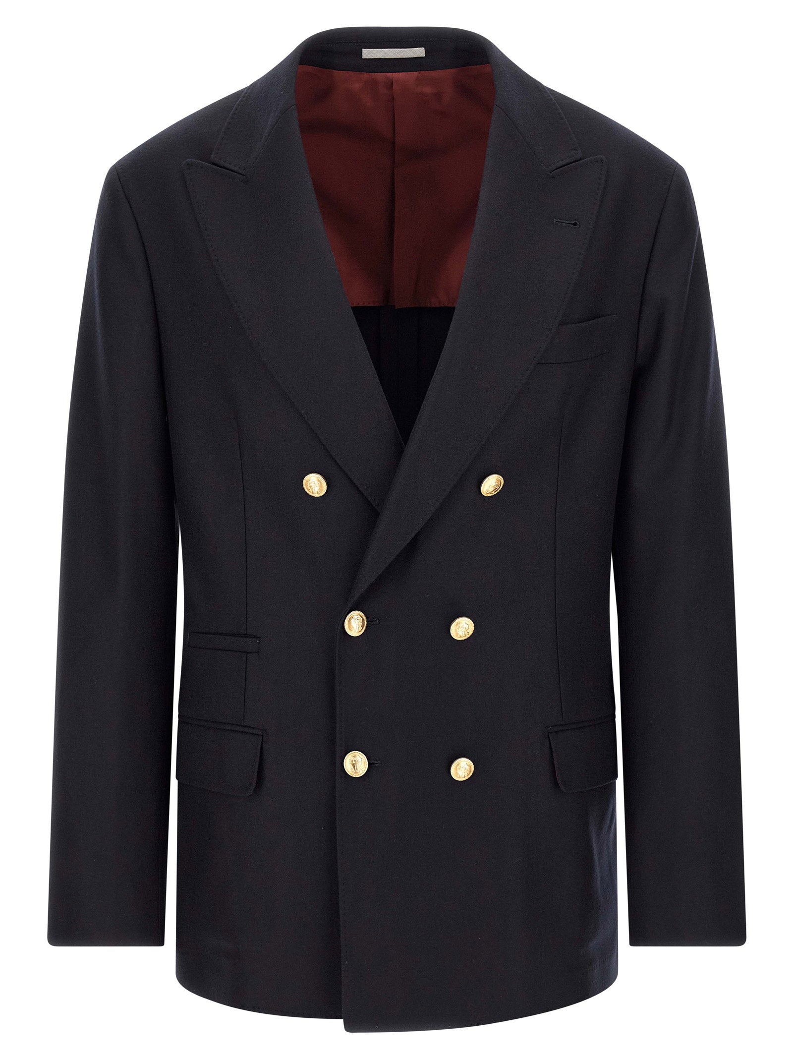 Double-Breasted Virgin Wool Blazer — Navy