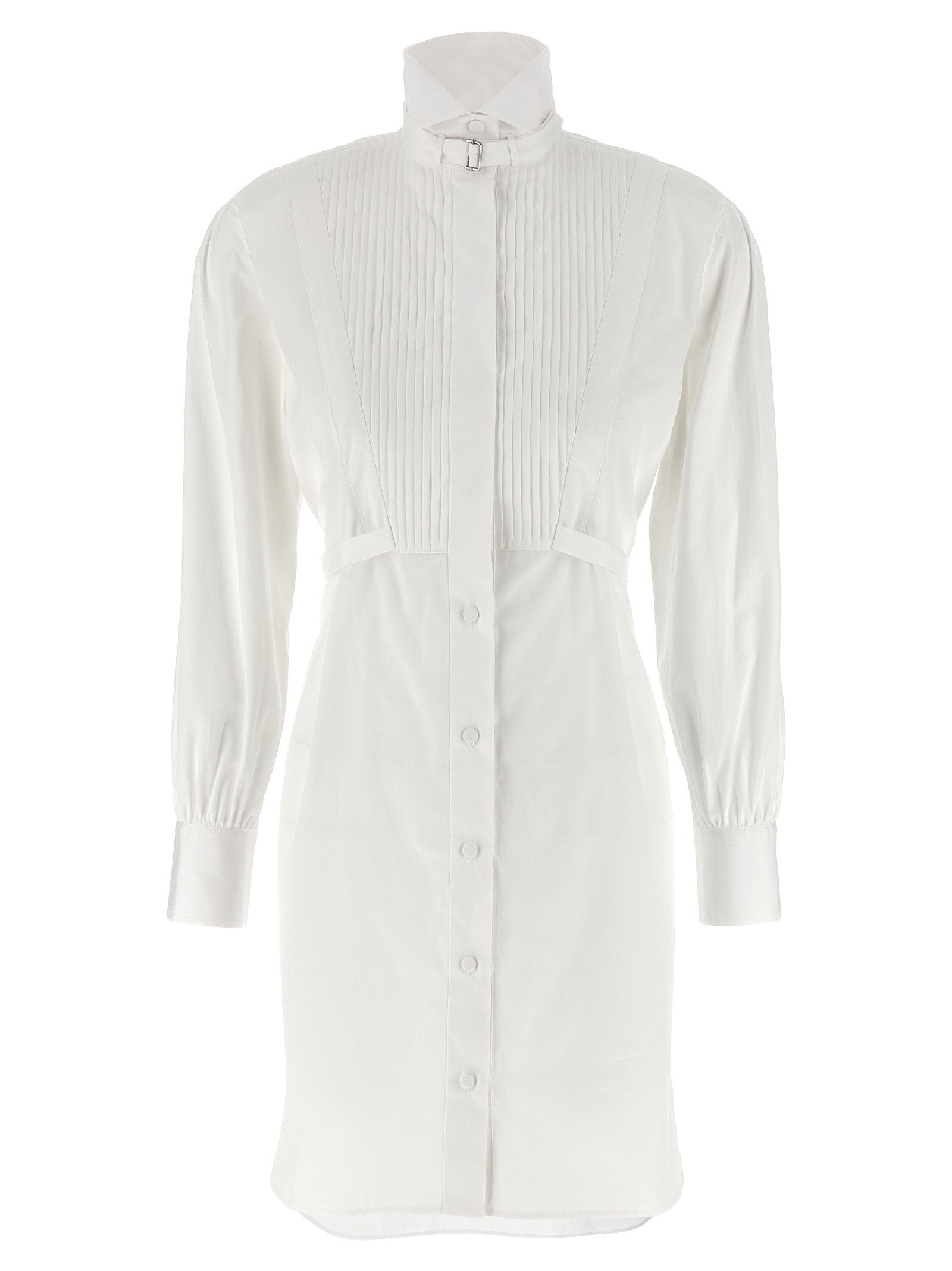 Tuxedo Chemisier Dress — White