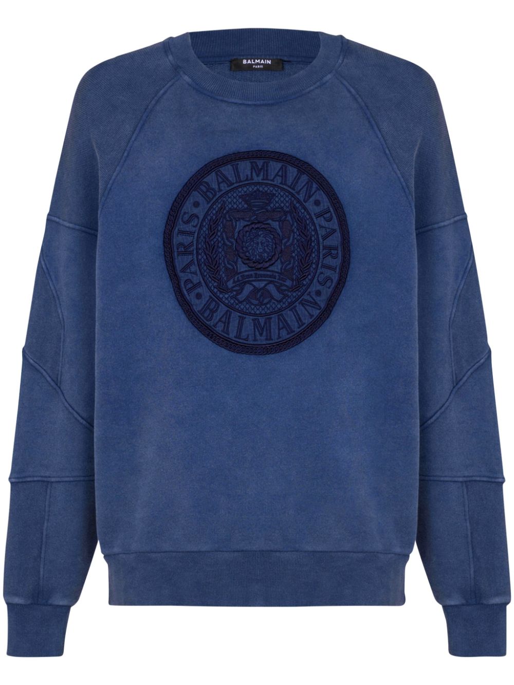 Embroidered-logo sweatshirt - Blue