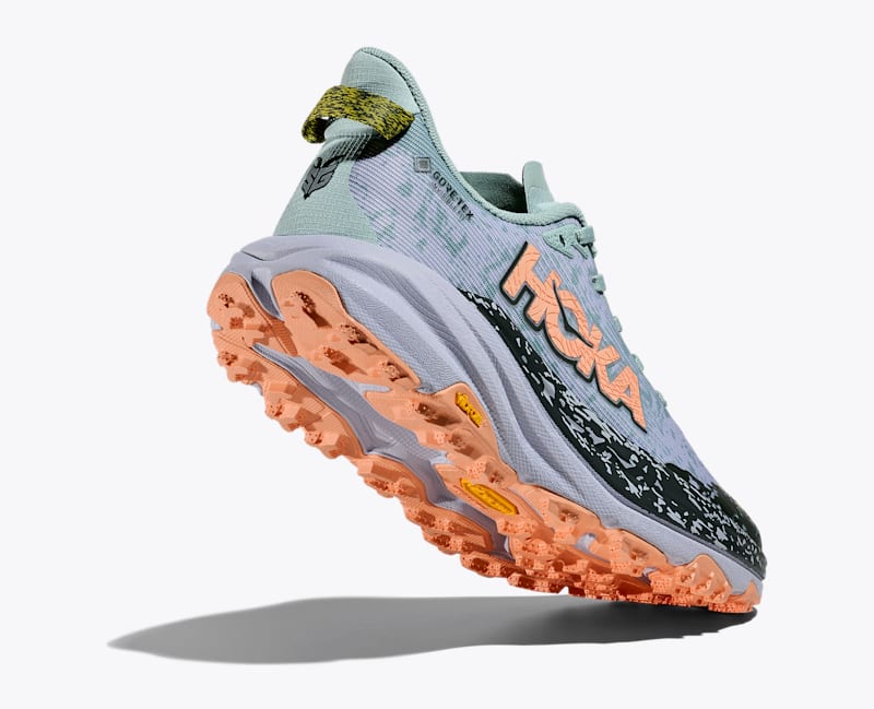 HOKA Women's Speedgoat 6 GTX Shoes in Jade/Ash Grey