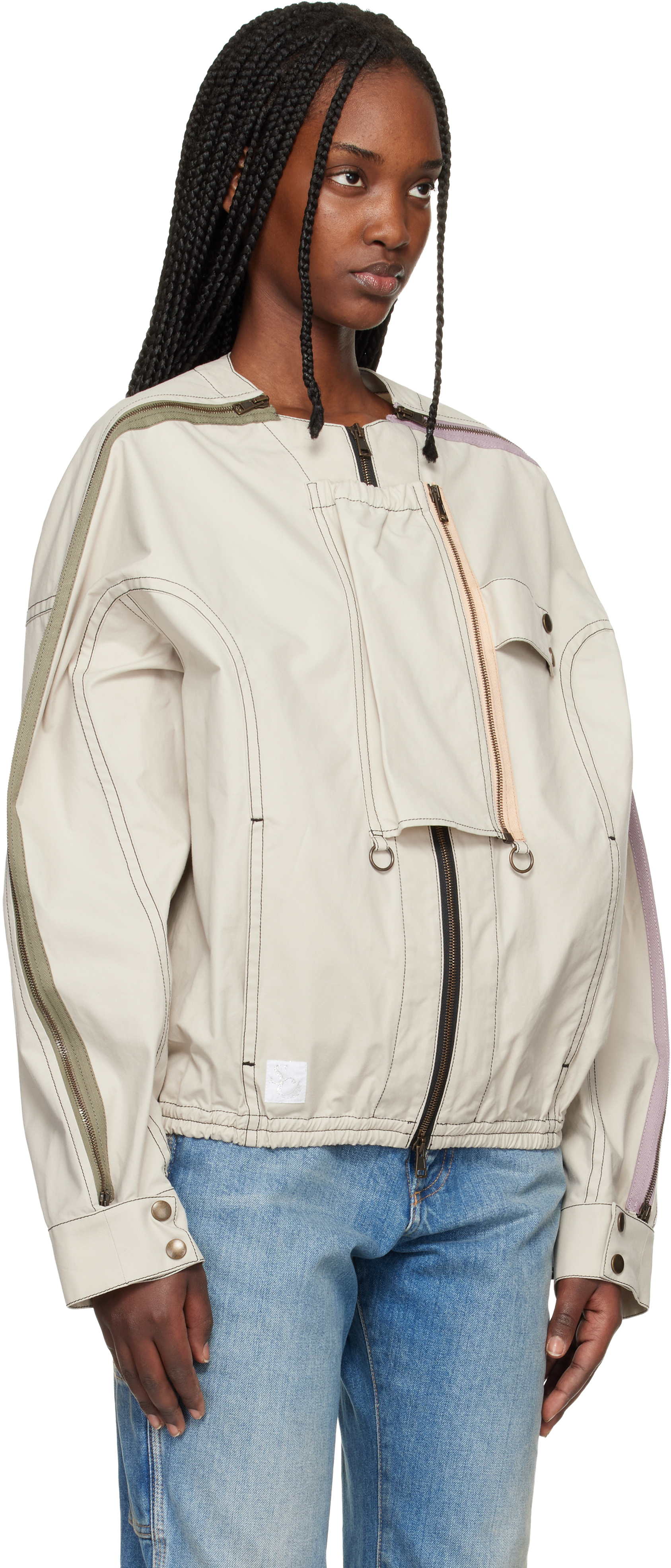 Beige Airshow Windbreaker Jacket