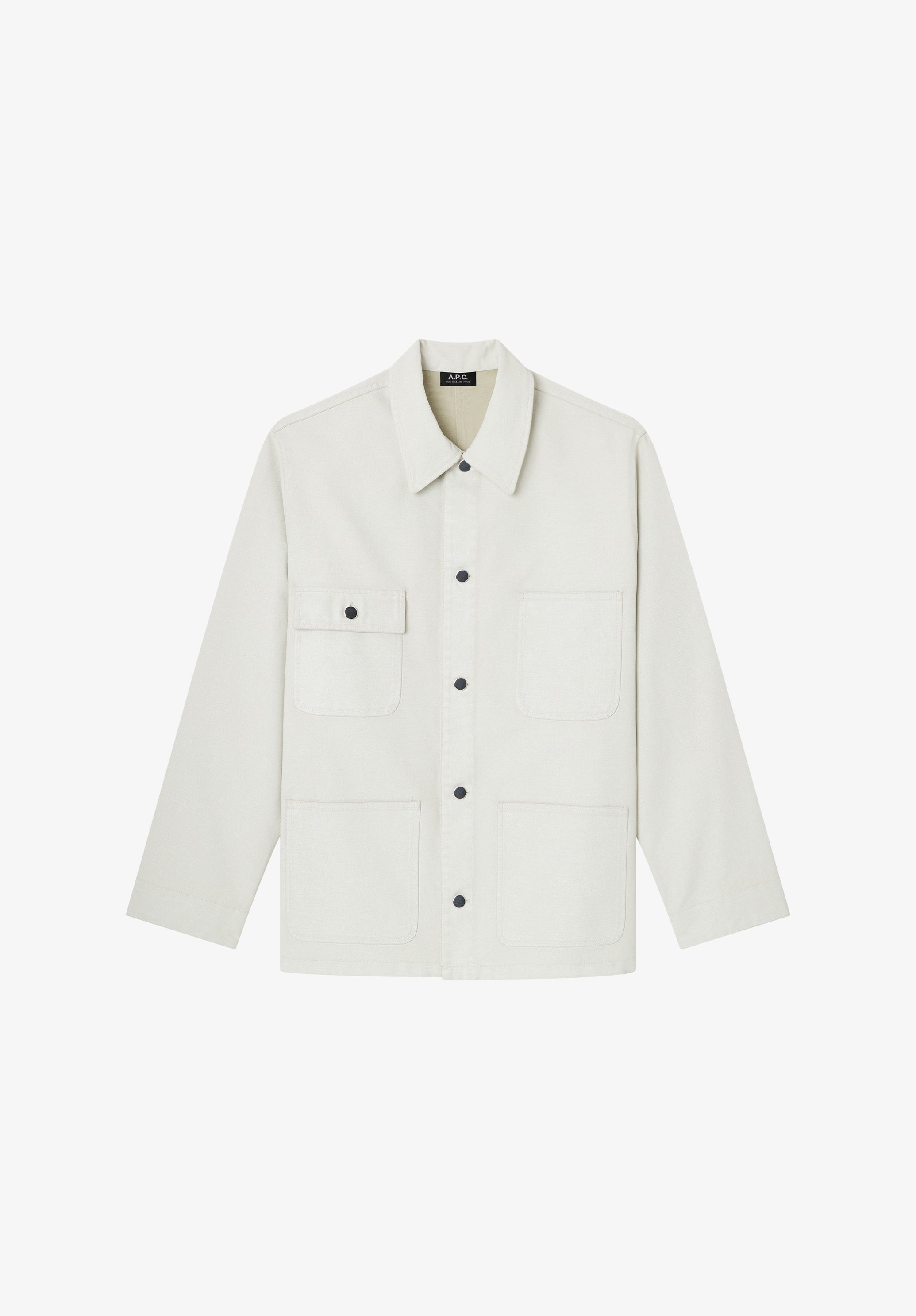 A. P.C. Men's Loose-fit overshirt-jacket Size: Extra Small in Chalk