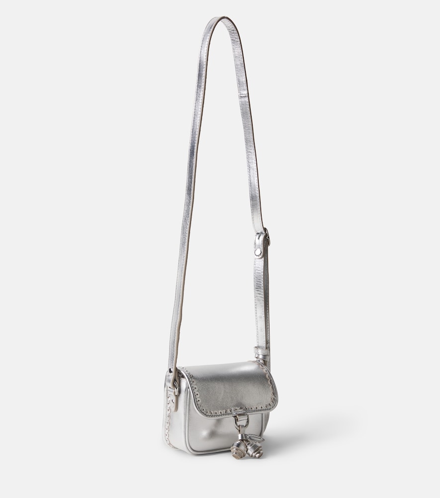 Metallic leather crossbody bag