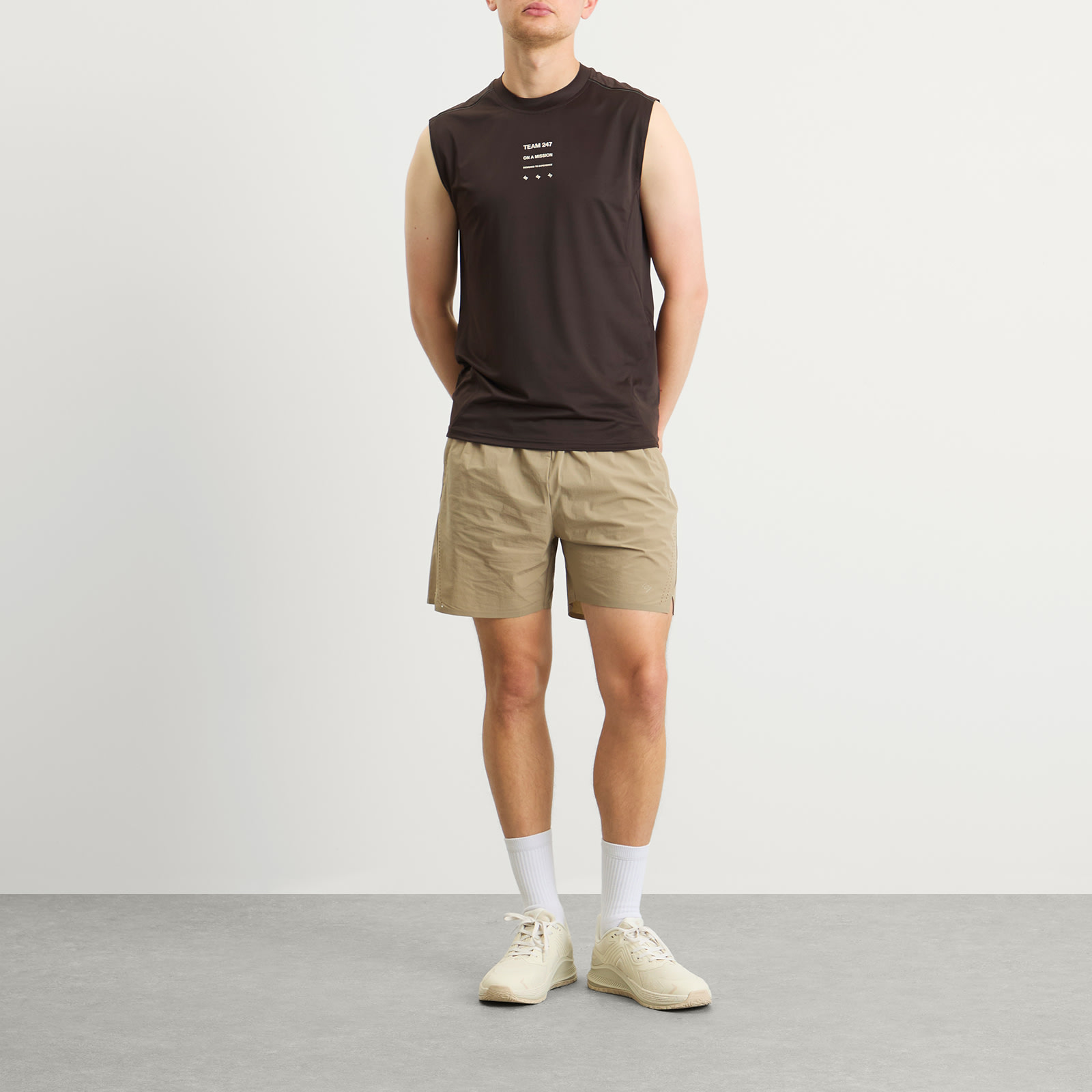 Men's 247 Mesh Runner Tank T-Shirt Chocolate Torte