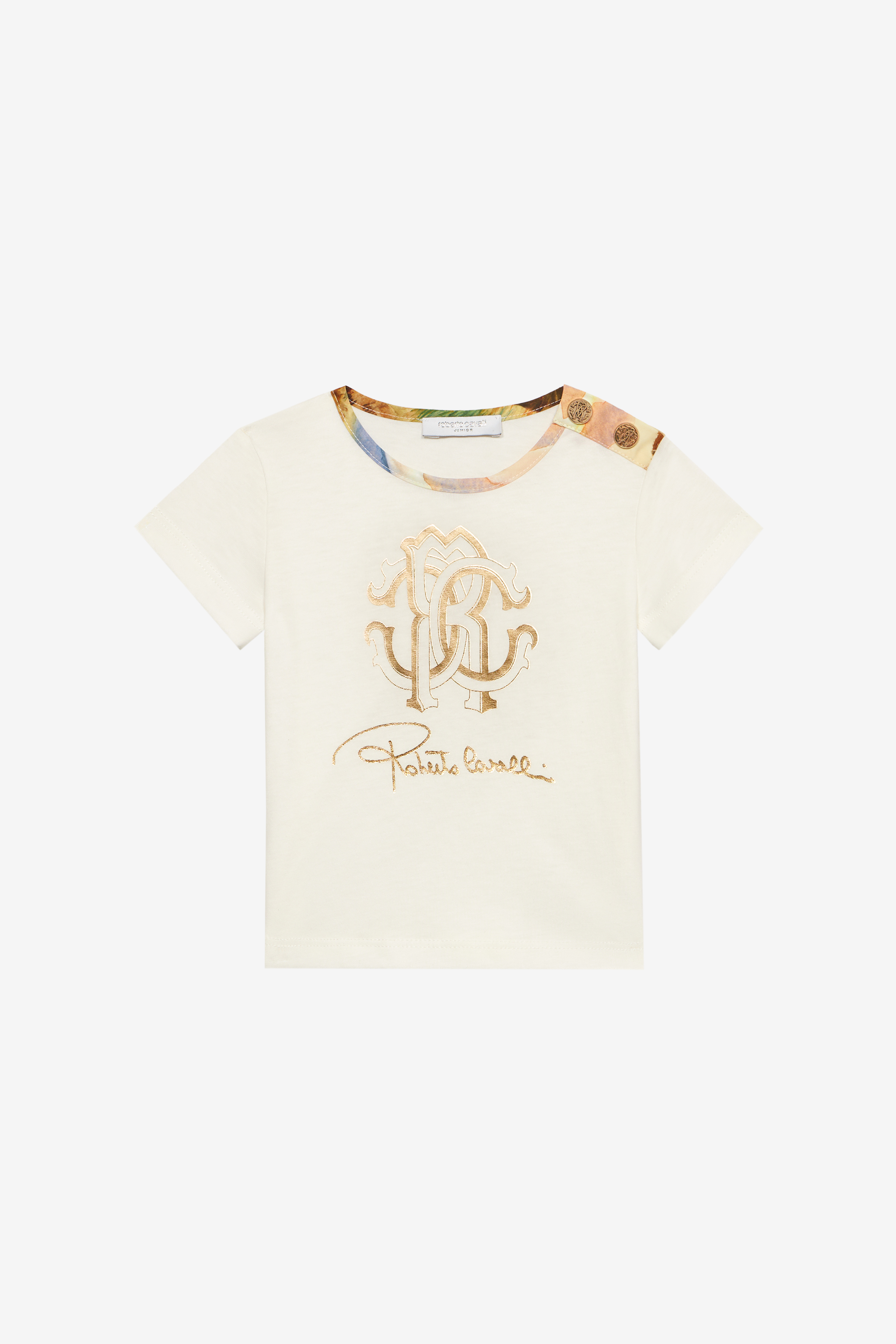 T-shirt With Rc Monogram And Golden Logos - Female Baby Girls (6m